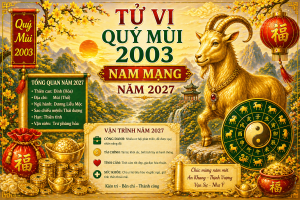 Tử vi Quý Mùi 2003 nam mạng năm 2027