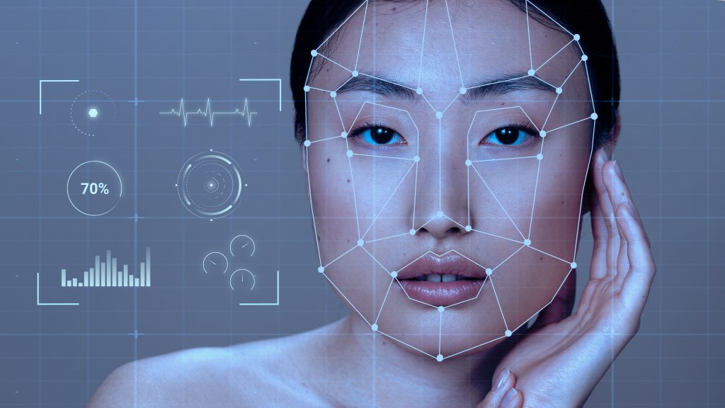 facial recognition collage concept
