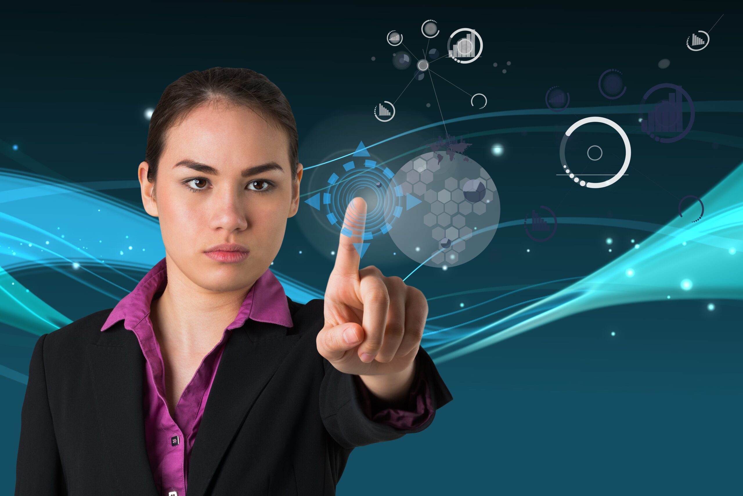 woman using futuristic technology 1 scaled