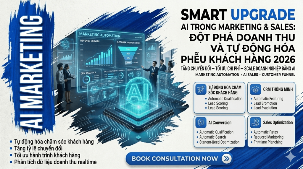 AI Trong Marketing & Sales: Đột Phá Doanh Thu Và Tự Động Hóa Phễu Khách Hàng 2026