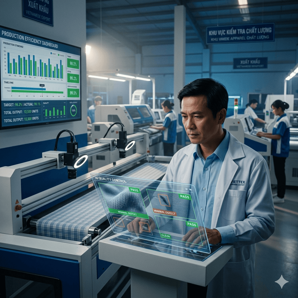 AI Trong Ngành Dệt May & Gia Công Xuất Khẩu: Nâng Chất Lượng, Tăng Cạnh Tranh Toàn Cầu 1 Gemini Generated Image lq0vrelq0vrelq0v 1