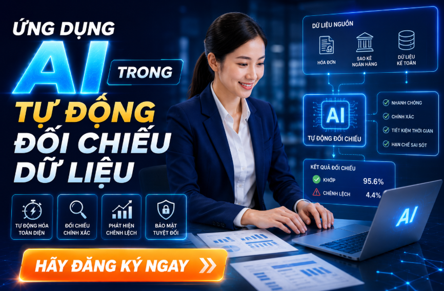Trong bối cảnh chuyển đổi số ngày càng mạnh mẽ, AI trong tự động đối chiếu dữ liệu đang trở thành giải pháp quan trọng giúp doanh nghiệp nâng cao hiệu quả vận hành, giảm sai sót và tiết kiệm thời gian xử lý công việc. Việc ứng dụng AI vào quy trình kiểm tra và đối chiếu dữ liệu giúp doanh nghiệp xử lý thông tin nhanh hơn, chính xác hơn và hạn chế tối đa các thao tác thủ công.