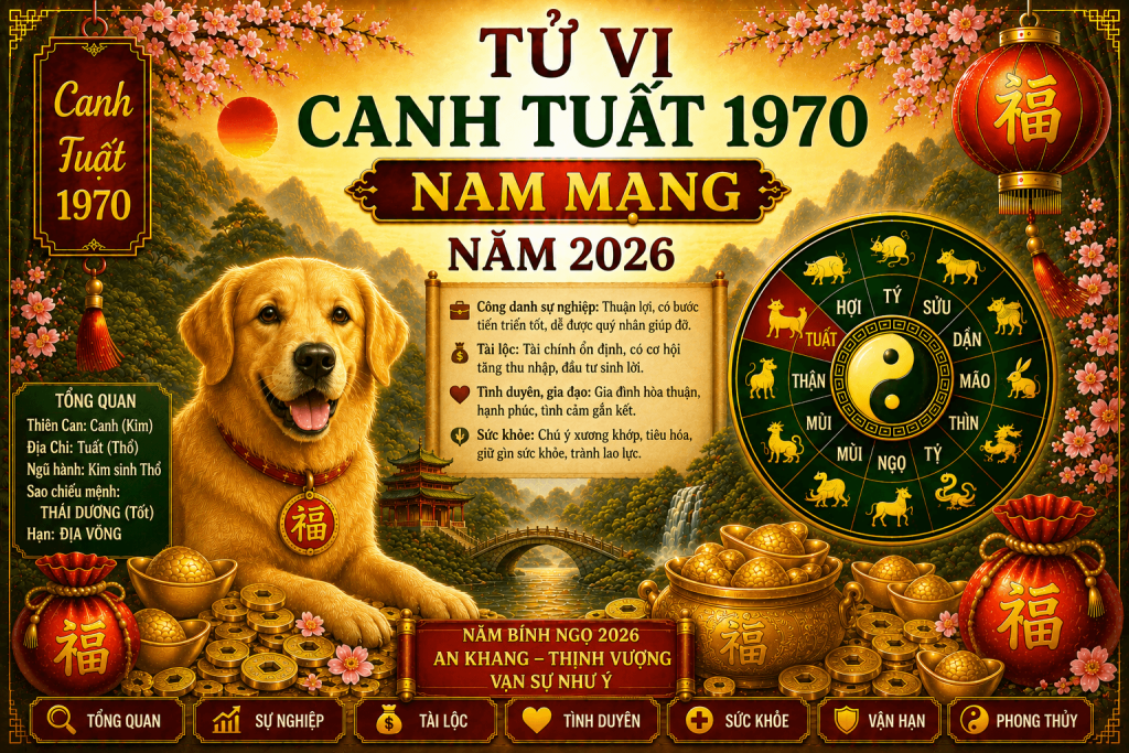 Tử vi Canh Tuất 1970 nam mạng năm 2026