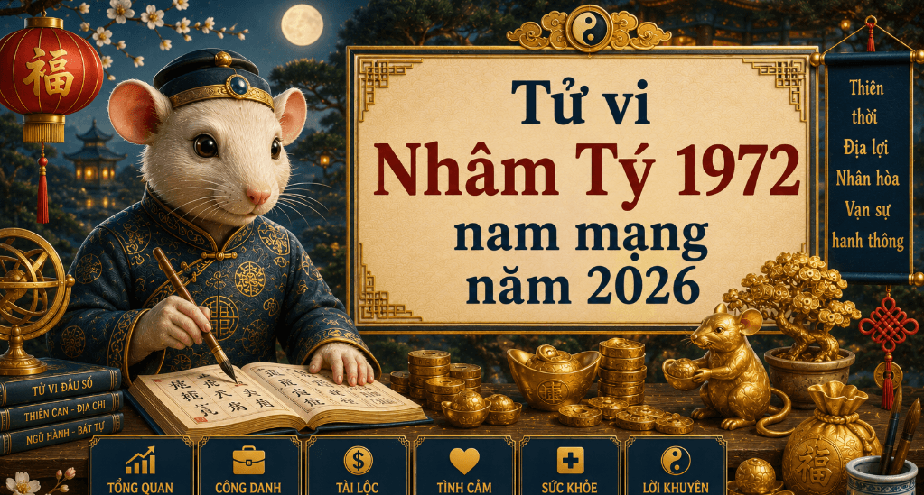 Tử vi Nhâm Tý 1972 nam mạng năm 2026