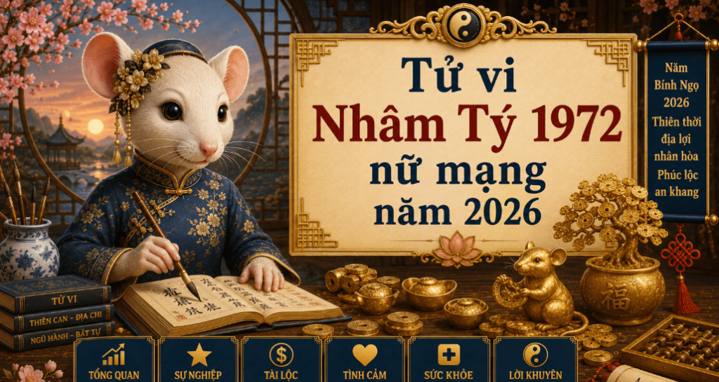 Tử vi Nhâm Tý 1972 nữ mạng năm 2026