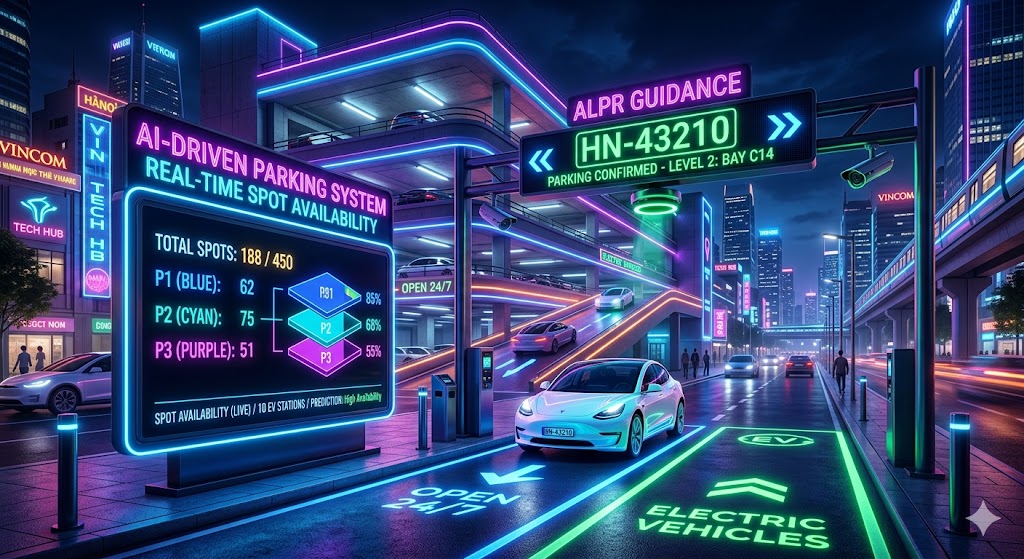 AI Trong Quản Lý Bãi Đỗ Xe Thông Minh (Smart Parking): Nhận Diện Tốc Độ, Giảm Ùn Tắc 1 ai