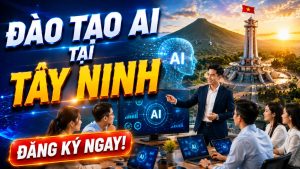 Đào tạo AI tại doanh nghiệp Tây Ninh dành cho doanh nghiệp, cơ quan, tổ chức và cá nhân muốn ứng dụng trí tuệ nhân tạo vào công việc thực tế. Chương trình tập trung vào ChatGPT, các công cụ AI hiện đại và các giải pháp tự động hóa giúp nâng cao năng suất làm việc, tối ưu quy trình vận hành và thúc đẩy chuyển đổi số.