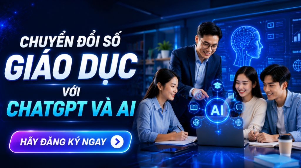 Khóa học Giáo dục với ChatGPT và AI được xây dựng nhằm giúp giáo viên, nhà quản lý giáo dục và các đơn vị đào tạo ứng dụng trí tuệ nhân tạo (AI) vào giảng dạy, quản lý lớp học và phát triển nội dung học tập hiện đại. Trong bối cảnh chuyển đổi số giáo dục diễn ra mạnh mẽ, việc ứng dụng ChatGPT và các công cụ AI không chỉ giúp tối ưu thời gian giảng dạy mà còn nâng cao chất lượng đào tạo, cá nhân hóa việc học và cải thiện trải nghiệm học tập của học sinh.