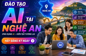 Đào tạo AI tại doanh nghiệp Nghệ An dành cho doanh nghiệp, cơ quan, tổ chức và cá nhân muốn ứng dụng trí tuệ nhân tạo vào công việc thực tế. Chương trình tập trung vào ChatGPT, các công cụ AI hiện đại và các giải pháp tự động hóa giúp nâng cao năng suất làm việc, tối ưu quy trình vận hành và thúc đẩy chuyển đổi số.