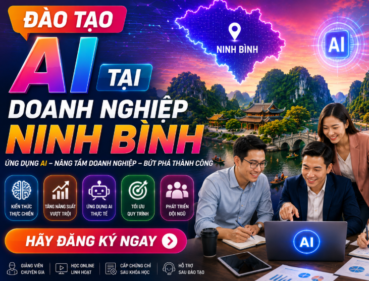 đào tạo AI tại Ninh Bình, khóa học AI tại Ninh Bình, đào tạo ChatGPT tại Ninh Bình, ứng dụng AI tại Ninh Bình, AI cho doanh nghiệp Ninh Bình, chuyển đổi số doanh nghiệp Ninh Bình,