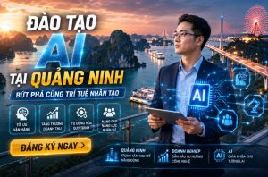 Đào tạo AI tại doanh nghiệp Quảng Ninh dành cho doanh nghiệp, cơ quan, tổ chức và cá nhân muốn ứng dụng trí tuệ nhân tạo vào công việc thực tế. Chương trình tập trung vào ChatGPT, các công cụ AI hiện đại và các giải pháp tự động hóa giúp nâng cao năng suất làm việc, tối ưu quy trình vận hành và thúc đẩy chuyển đổi số.