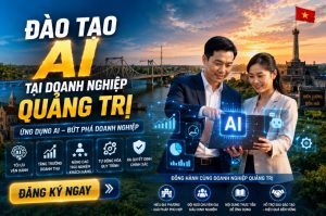 Đào tạo AI tại Quảng Trị dành cho doanh nghiệp, cơ quan, tổ chức và cá nhân muốn ứng dụng trí tuệ nhân tạo vào công việc thực tế. Chương trình tập trung vào ChatGPT, các công cụ AI hiện đại và các giải pháp tự động hóa giúp nâng cao năng suất làm việc, tối ưu quy trình vận hành và thúc đẩy chuyển đổi số.