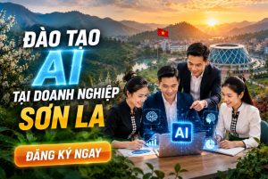 Đào tạo AI tại Sơn La dành cho doanh nghiệp, cơ quan, tổ chức và cá nhân muốn ứng dụng trí tuệ nhân tạo vào công việc thực tế. Chương trình tập trung vào ChatGPT, các công cụ AI hiện đại và các giải pháp tự động hóa giúp nâng cao năng suất làm việc, tối ưu quy trình vận hành và thúc đẩy chuyển đổi số.