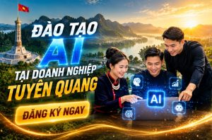 Đào tạo AI tại Tuyên Quang dành cho doanh nghiệp, cơ quan, tổ chức và cá nhân muốn ứng dụng trí tuệ nhân tạo vào công việc thực tế. Chương trình tập trung vào ChatGPT, các công cụ AI hiện đại và các giải pháp tự động hóa giúp nâng cao năng suất làm việc, tối ưu quy trình vận hành và thúc đẩy chuyển đổi số.