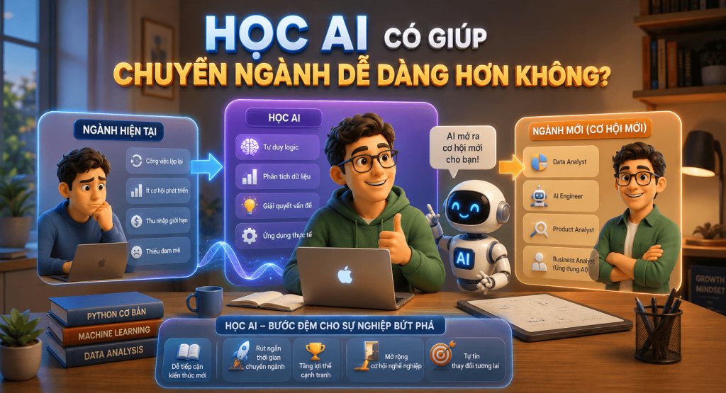 Học AI có giúp chuyển ngành dễ dàng hơn