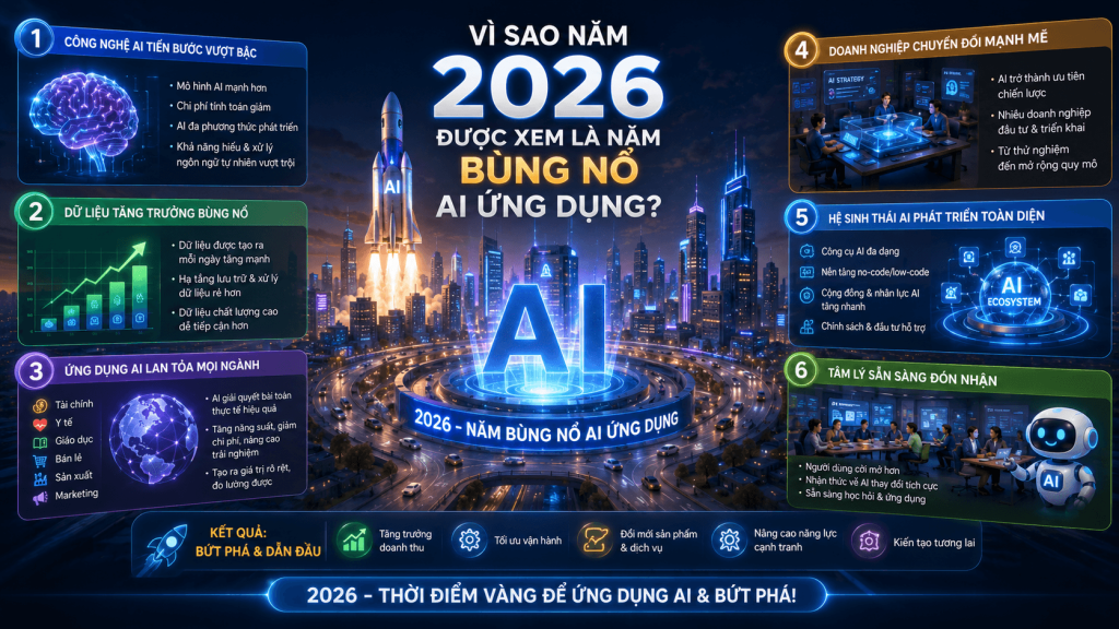 Vì sao năm 2026 được xem là năm bùng nổ AI ứng dụng?