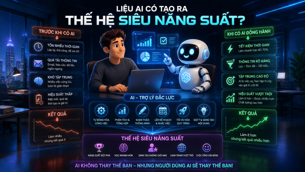 Liệu AI có tạo ra thế hệ siêu năng suất? 1 Liệu AI có tạo ra thế hệ siêu năng suất?