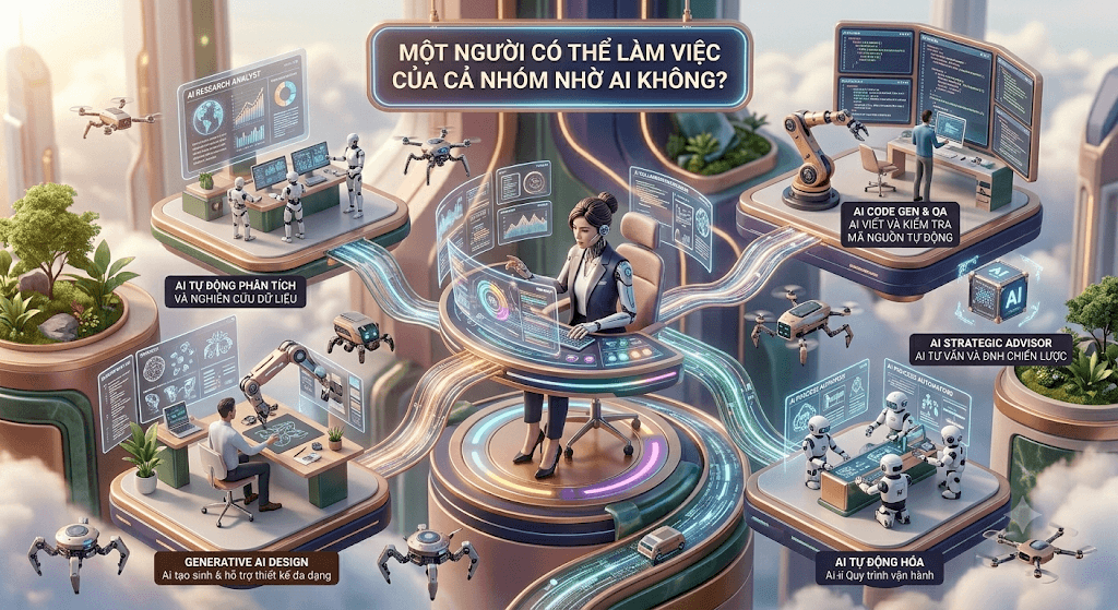 Một người có thể làm việc của cả nhóm nhờ AI không? 1 Một người có thể làm việc của cả nhóm nhờ AI